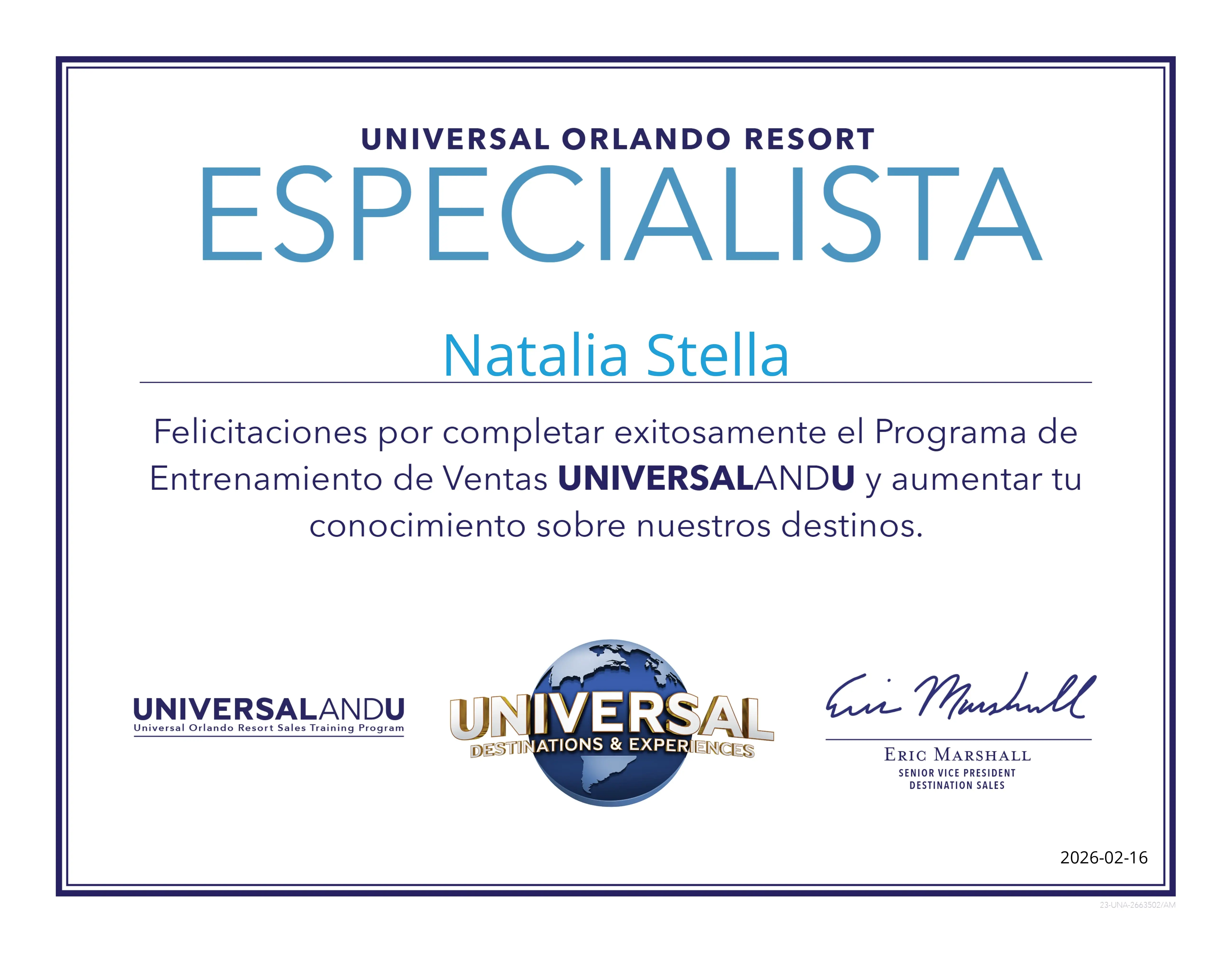 Universal Orlando Resort Certification